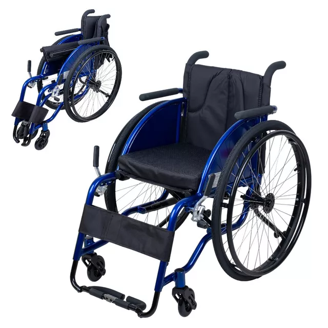 Mechanický skládací sportovní invalidní vozík inSPORTline Brenstark odlehčený • 11,7kg • do 100kg