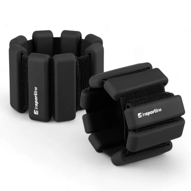 Fitness závaží na kotník a zápěstí inSPORTline Brace 2x1 kg - černá