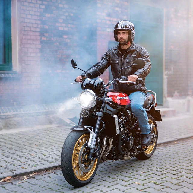 Kožená moto bunda W-TEC Valebravo - 2.jakost - černá