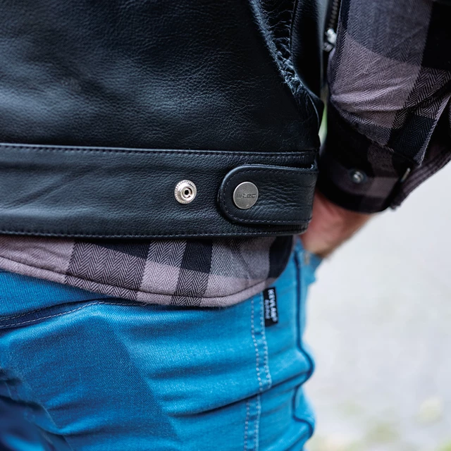 Kožená moto vesta W-TEC Delasola - černá
