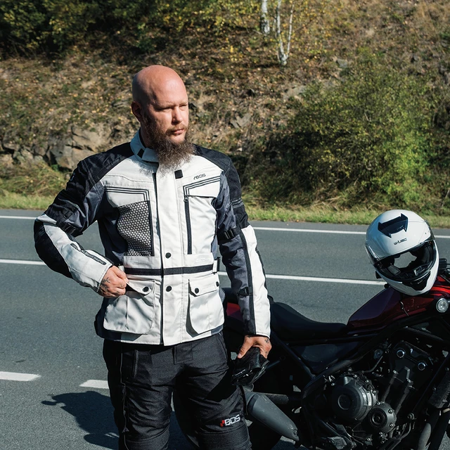 Pánská touringová moto bunda BOS Maximum - Gray