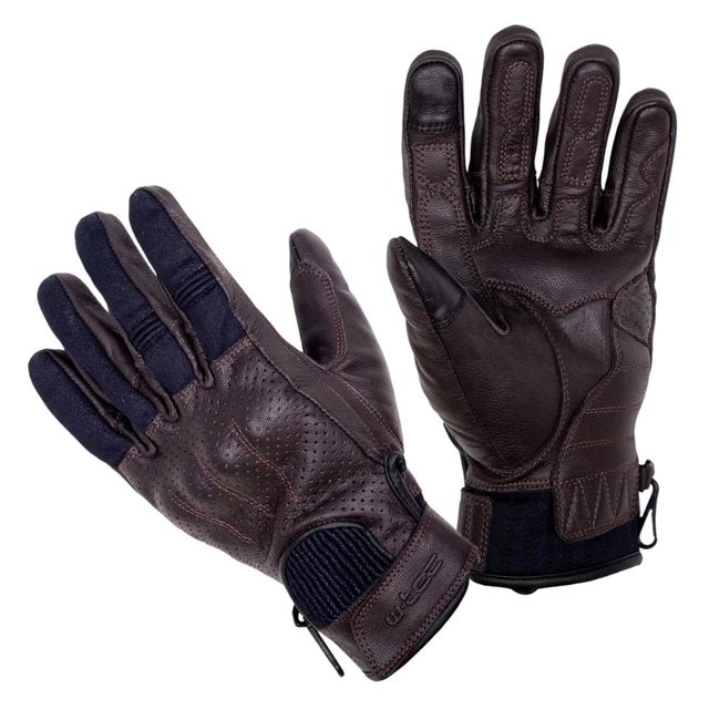 Letní moto rukavice W-TEC Fowlar - deep coffee-indigo