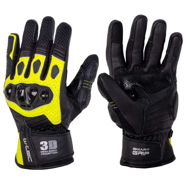 Moto rukavice W-TEC Janstur - černá-fluo