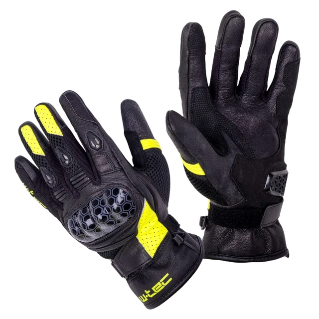 Moto rukavice W-TEC Kudavo - černá-fluo - černá-fluo
