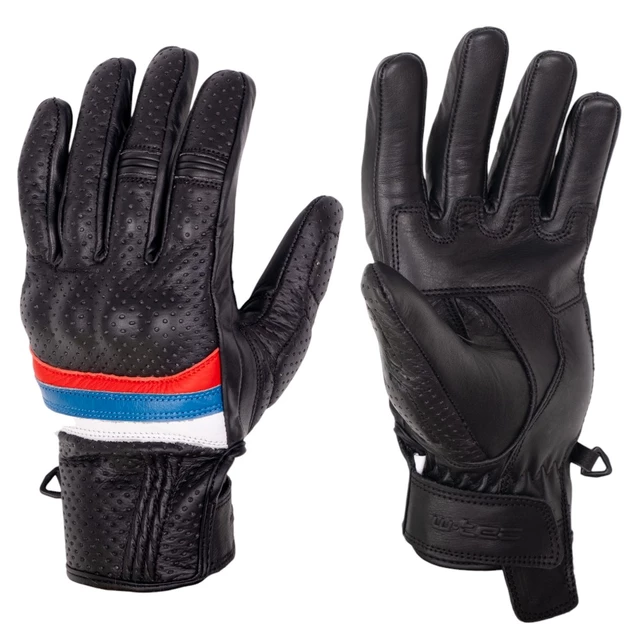 Letní kožené moto rukavice W-TEC Laudero - černá