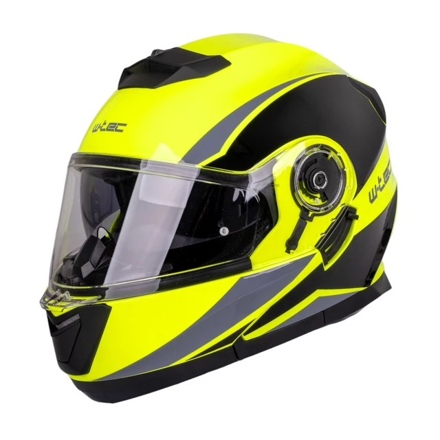 Výklopná přilba W-TEC Banelmeda - černá-fluo žlutá - černá-fluo žlutá