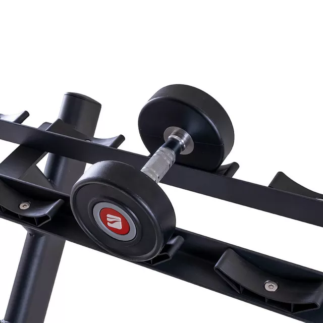 Trojřadý stojan na jednoruční činky inSPORTline GymRack III, 30 pozic