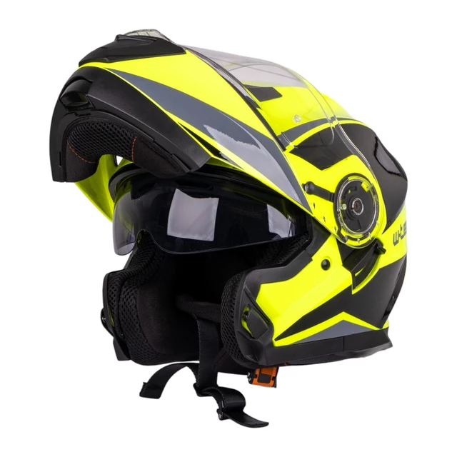 Výklopná přilba W-TEC Banelmeda - černá-fluo žlutá