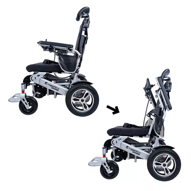 Elektrický invalidní vozík inSPORTline Hawkie Evo II s polohovatelným opěradlem • 700W • 30,55kg • do 130kg • až 24km dojezd