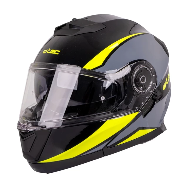 Výklopná přilba W-TEC Banelmeda - černá-fluo žlutá - šedo-černo-fluo žlutá