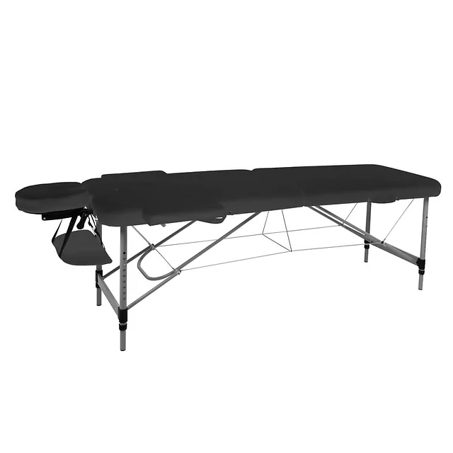 Masérské lehátko inSPORTline Morrani 186x60x62,5-85,5 cm 2-dílné hliníkové - krémová