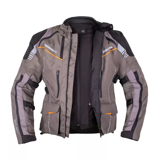 Touringová moto bunda W-TEC Smackton - černo-šedo-oranžová
