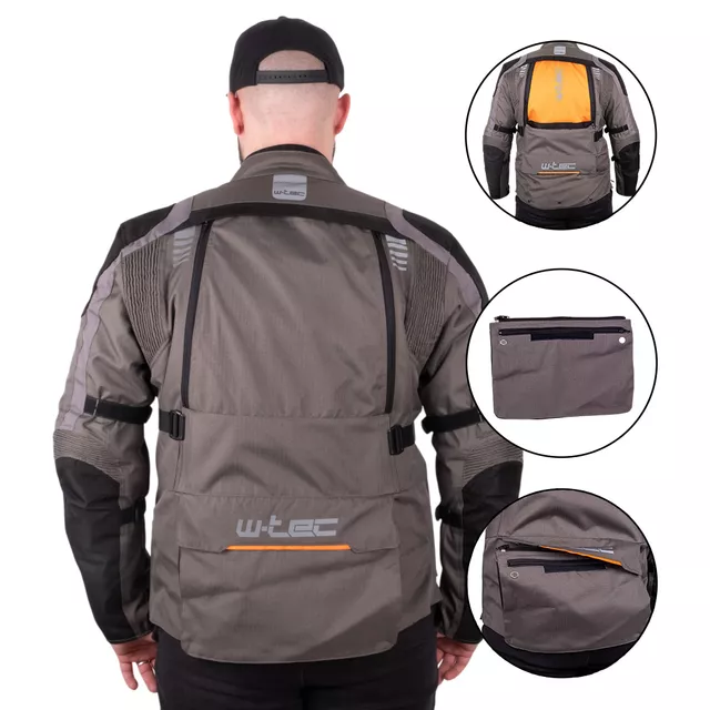 Touringová moto bunda W-TEC Smackton - černo-šedo-oranžová