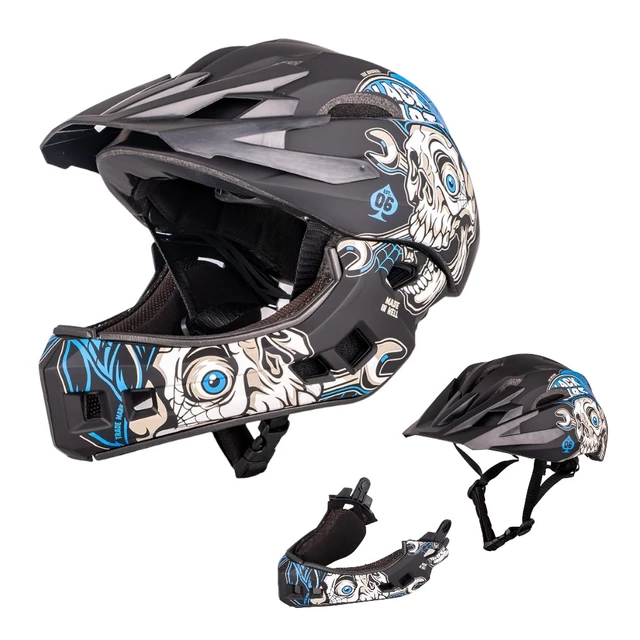 Dětská downhill přilba W-TEC Delgada - Blue Wind - Black Heart Mechanic
