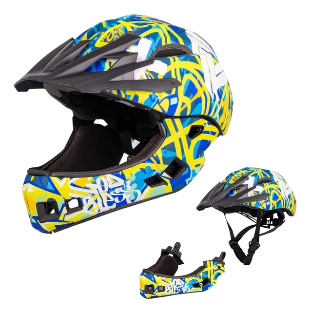 Dětská downhill přilba W-TEC Delgada - Blue Wind - Freestyle Blue