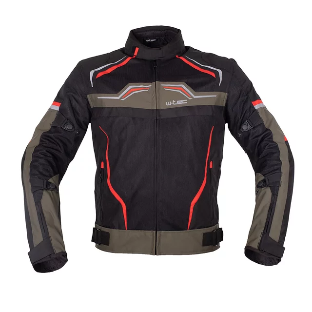 Letní moto bunda W-TEC Rovin - černo-zeleno-červená