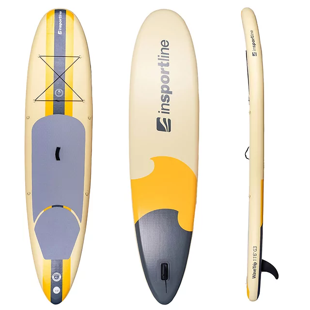 Paddleboard s příslušenstvím inSPORTline WaveTrip 11'6" G3 • 320l • do 160kg - žlutá