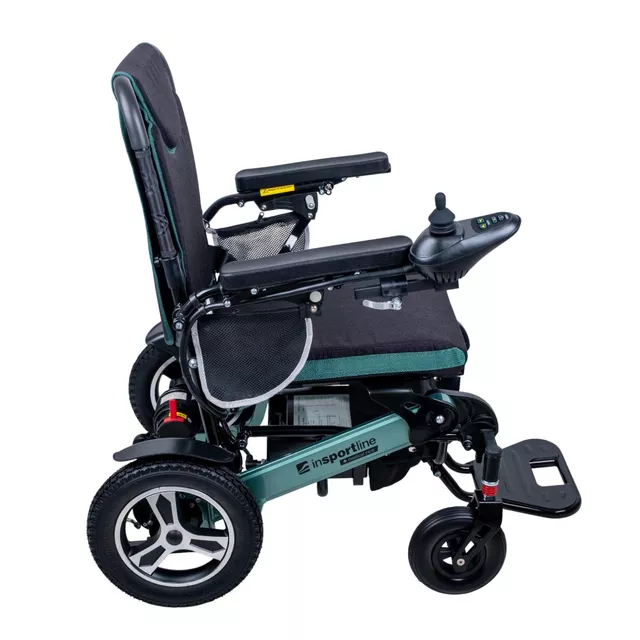 Elektrický invalidní vozík inSPORTline Hawkie Basic II • 500W • 27,75kg • do 130kg • až 24km dojezd - zelená