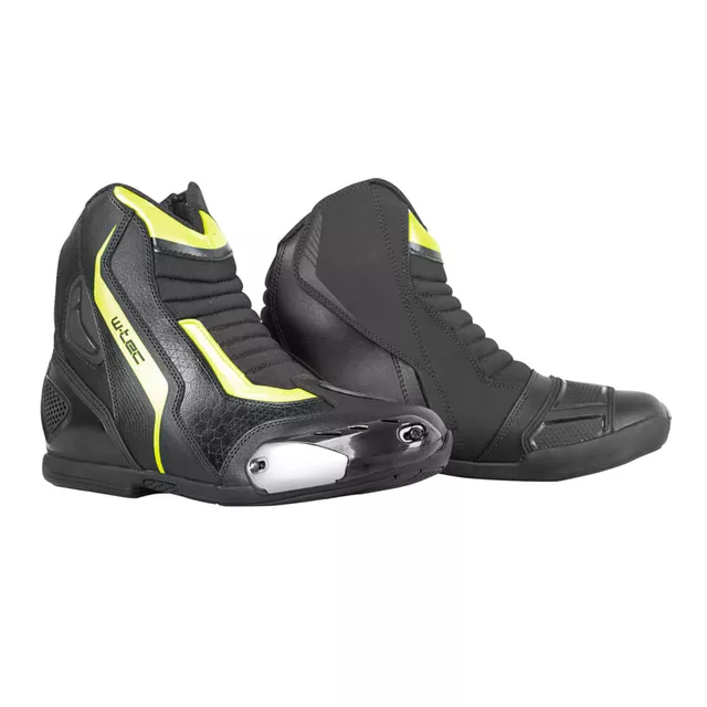 Moto boty W-TEC GlamCE - černá-fluo žlutá - černá-fluo žlutá