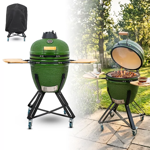 Keramický kamado gril inSPORTline Pyrexo 18" - 2.jakost