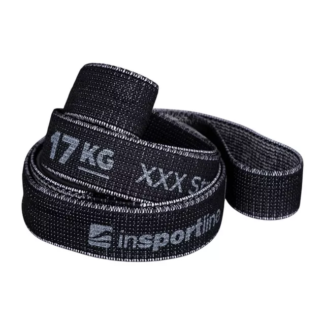 Posilovací guma inSPORTline Rand XXX Strong 208x3,3 cm / 17 kg - černá