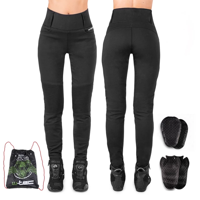 Dámské moto legíny W-TEC Noposum s aramidem - černá