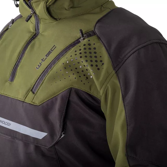 Pánská softshellová moto bunda W-TEC Annorack - khaki-černá