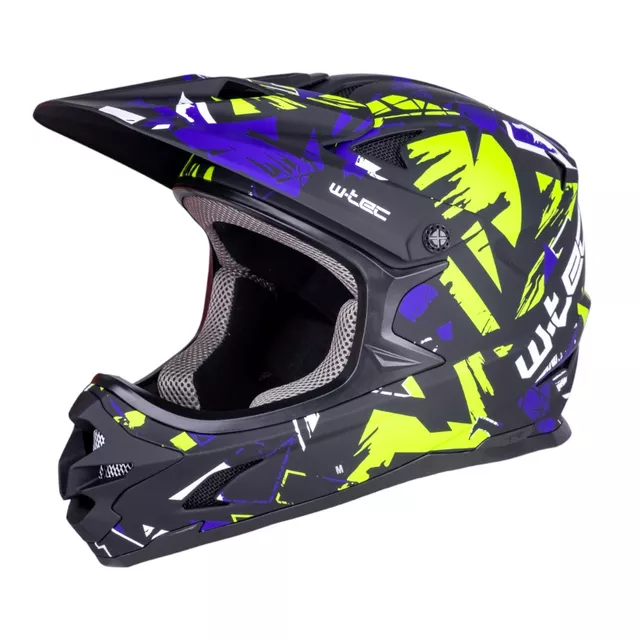 Downhill přilba W-TEC Richpike - Moss Forest - Green & Blue Madness