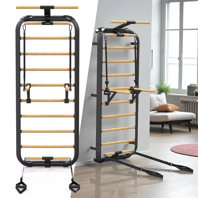 Žebřiny inSPORTline Wootkit 220x86 cm - černá - černá