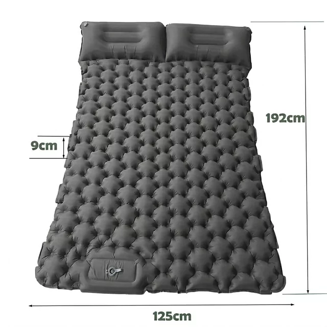 Nafukovací karimatka pro dva s integrovanou pumpou inSPORTline Faustea 192x125x8 cm - zelená
