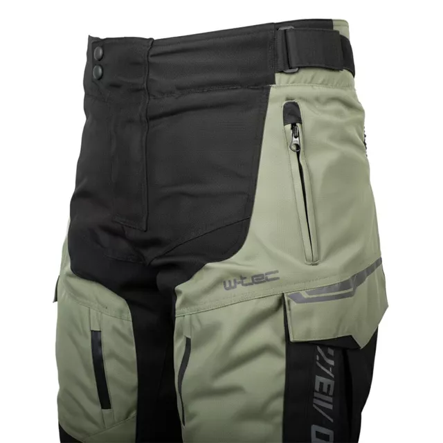 Moto kalhoty W-TEC Karmal - 2.jakost - černo-olivově zelená