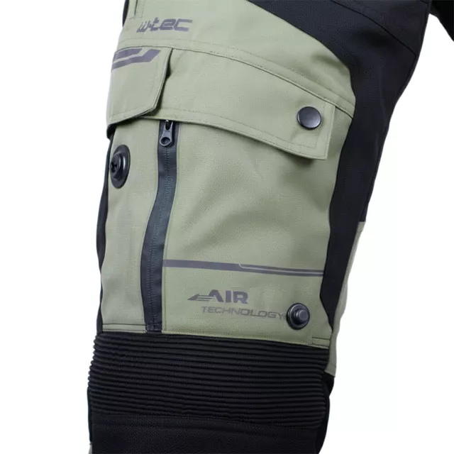 Moto kalhoty W-TEC Karmal - 2.jakost - černo-olivově zelená