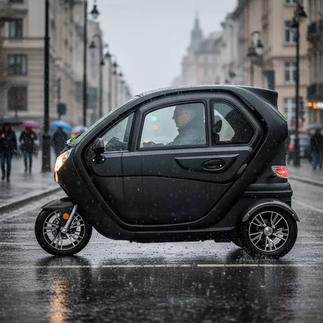 Elektrická tříkolka se střechou W-TEC Tukago • 45km/h • až 50km dojezd • s řidičákem - modrá