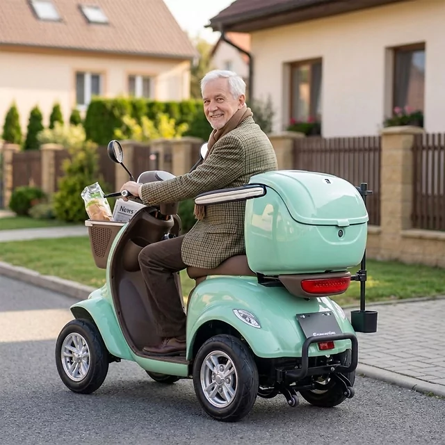 Elektrický čtyřkolový vozík W-TEC Lubica II • 25km/h • až 50km dojezd • s řidičákem - šedá