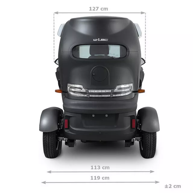 Elektrická tříkolka se střechou W-TEC Tukago • 45km/h • až 50km dojezd • s řidičákem - modrá