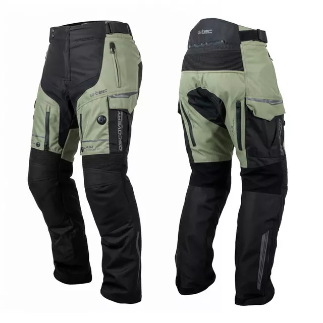 Moto kalhoty W-TEC Karmal - 2.jakost - černo-olivově zelená - černo-olivově zelená
