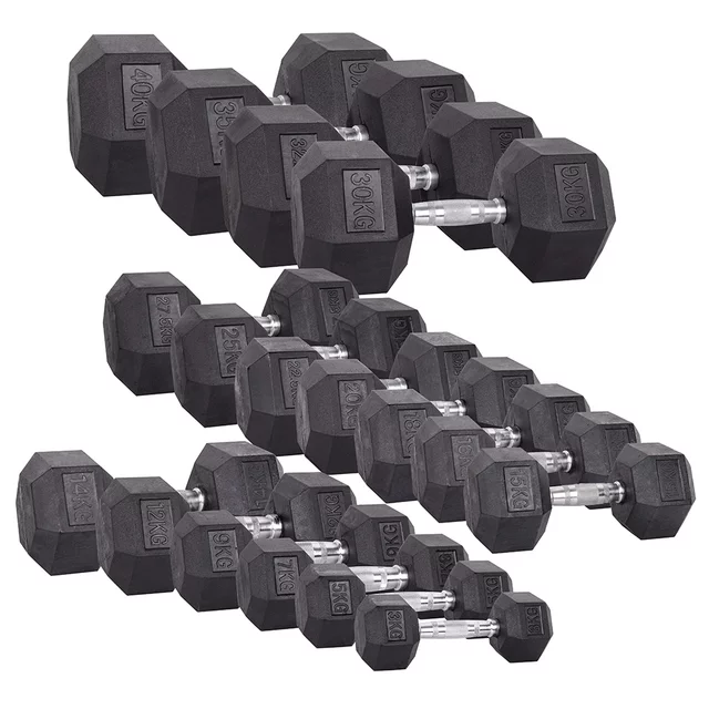 Šestihranné činky inSPORTline Hexsteel 2-40 kg