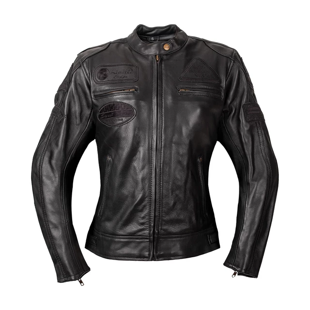 Dámská kožená moto bunda W-TEC Urban Noir Lady - 2.jakost - černá - černá