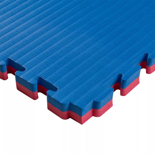 Puzzle tatami podložka inSPORTline Malmeida 100x100x4 cm - mocha mousse-černá, vzor 5 proužků