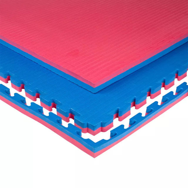 Puzzle tatami podložka inSPORTline Malmeida 100x100x4 cm - mocha mousse-černá, vzor 5 proužků
