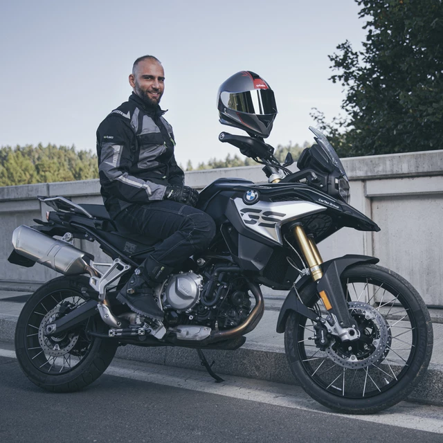 Pánská moto bunda W-TEC Burdys Evo - černo-šedo-zelená