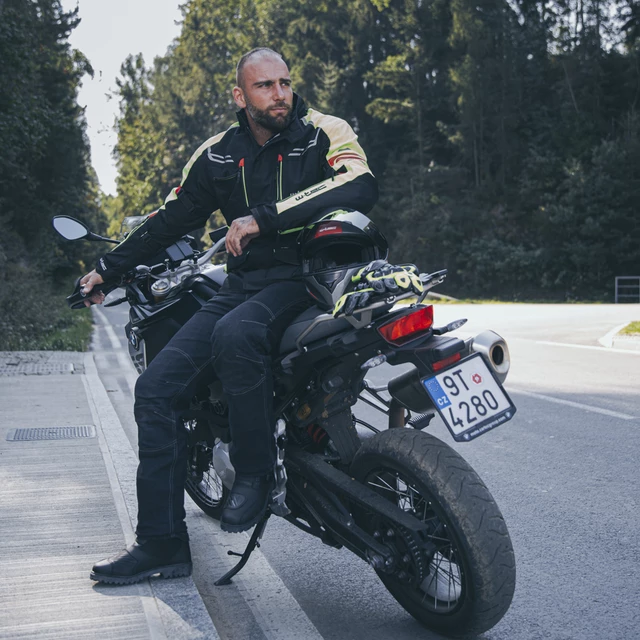 Moto jeansy W-TEC Pawted s nepromokavou membránou - tmavě modrá