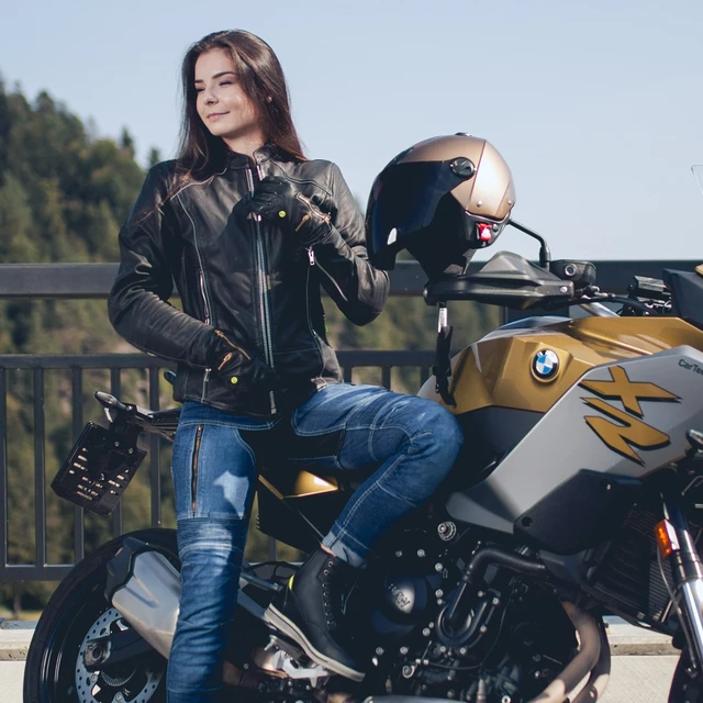 Dámské kožené moto rukavice W-TEC Perchta - černá
