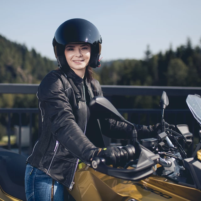 Dámské kožené moto rukavice W-TEC Perchta - černá