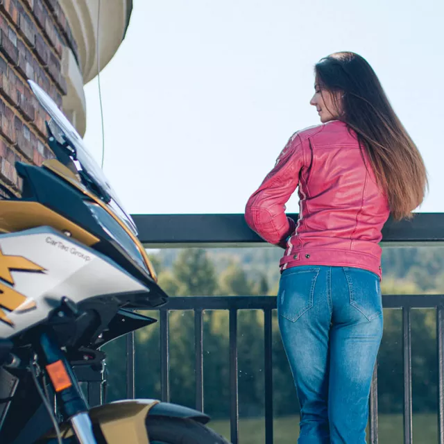 Dámské moto jeansy W-TEC Panimali - modrá