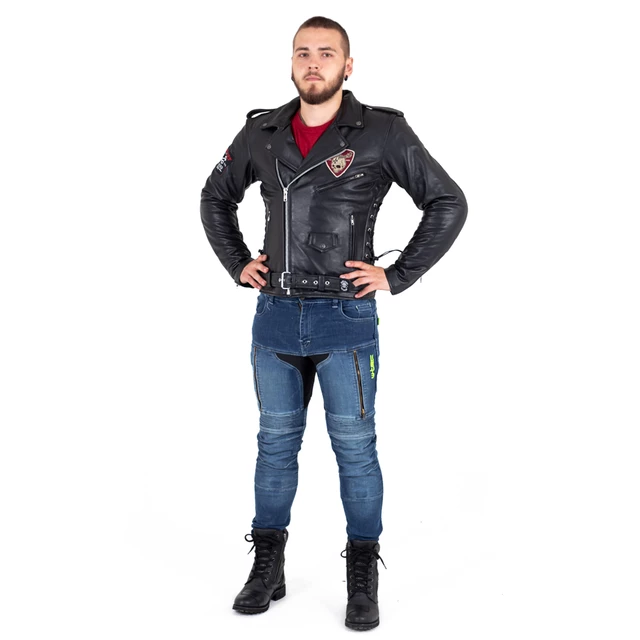 Kožená moto bunda W-TEC Black Heart Perfectis - černá
