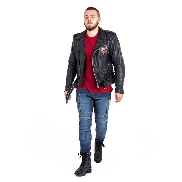 Kožená moto bunda W-TEC Black Heart Perfectis - 2.jakost - černá