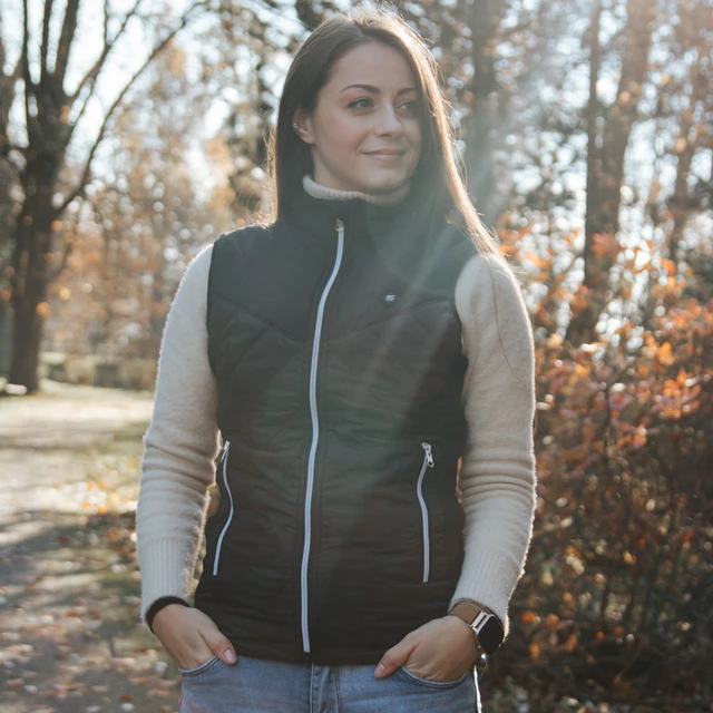 Dámská vyhřívaná vesta inSPORTline WARMher - černá
