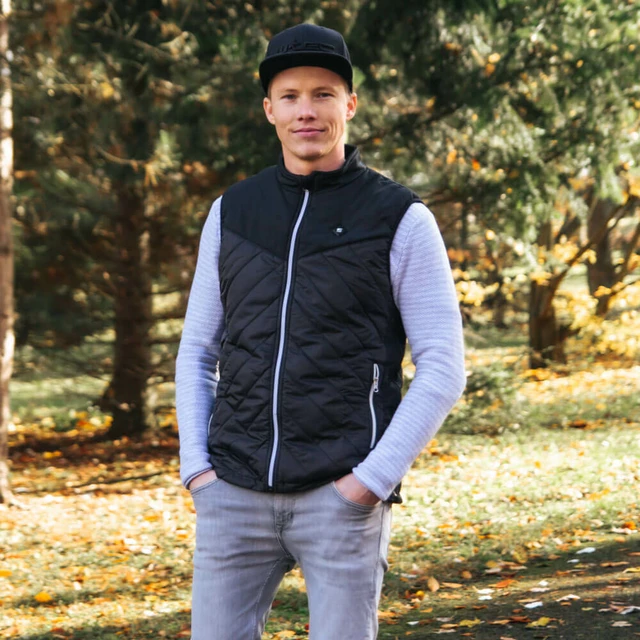 Pánská vyhřívaná vesta inSPORTline WARMhim - černá