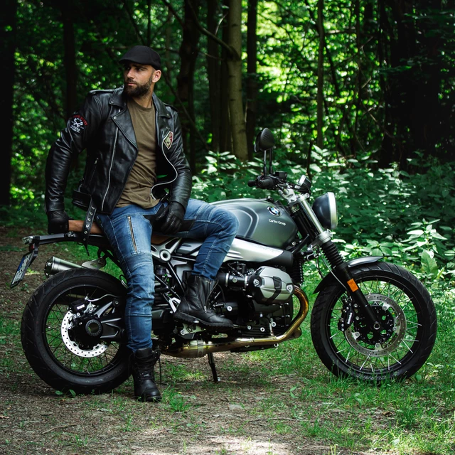Kožená moto bunda W-TEC Black Heart Perfectis - černá